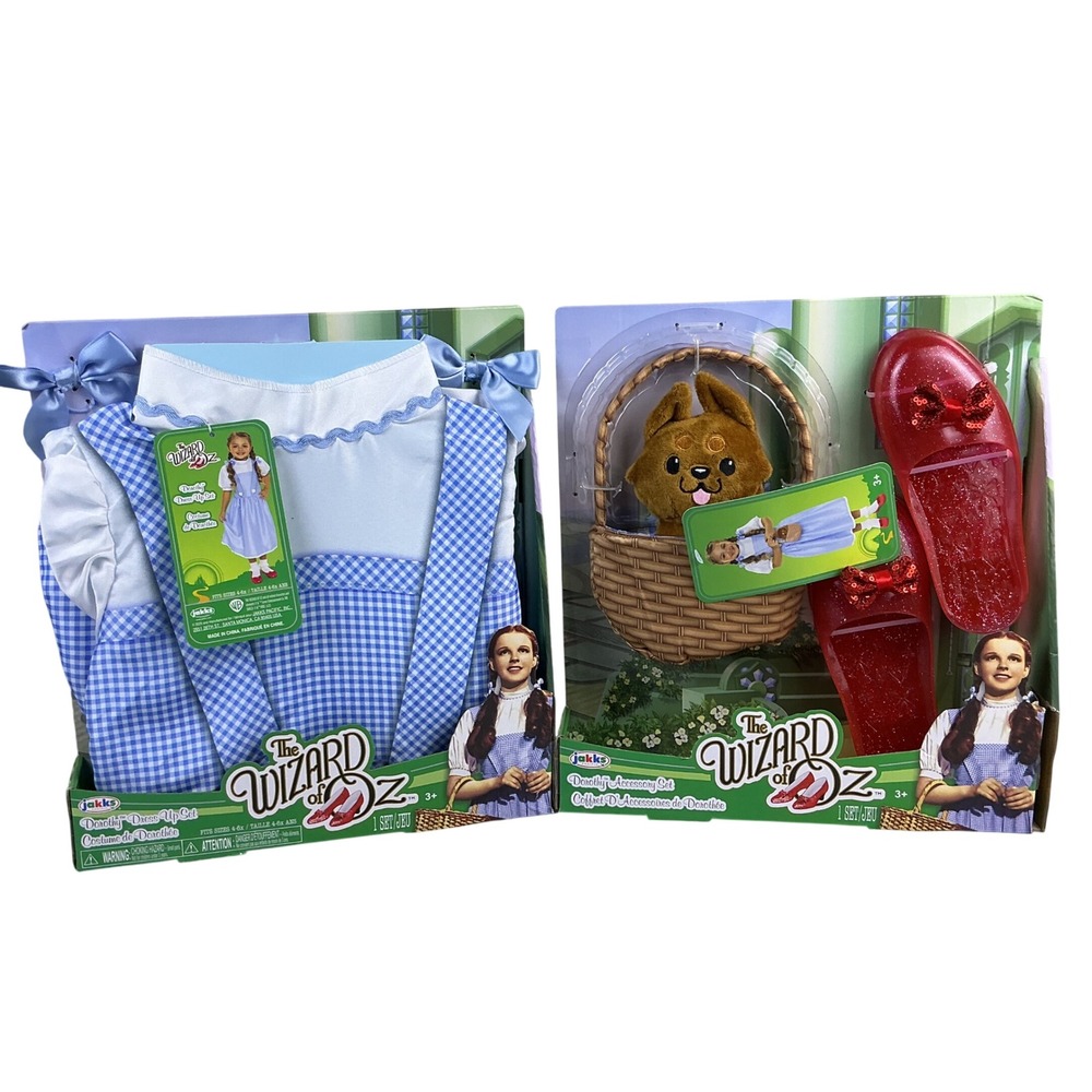 Jakks‎ Pacific The Wizard Of Oz Dorothy Dress 4-6X Shoes, Toto, & Basket 3+ NEW